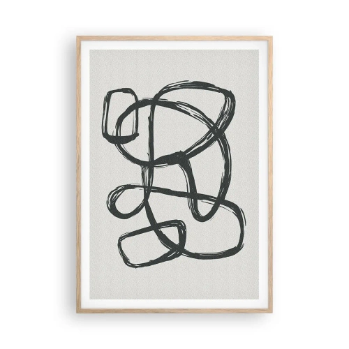 Plakát v rámu světlý dub - Abstrakce ve smyčce - 70x100 cm