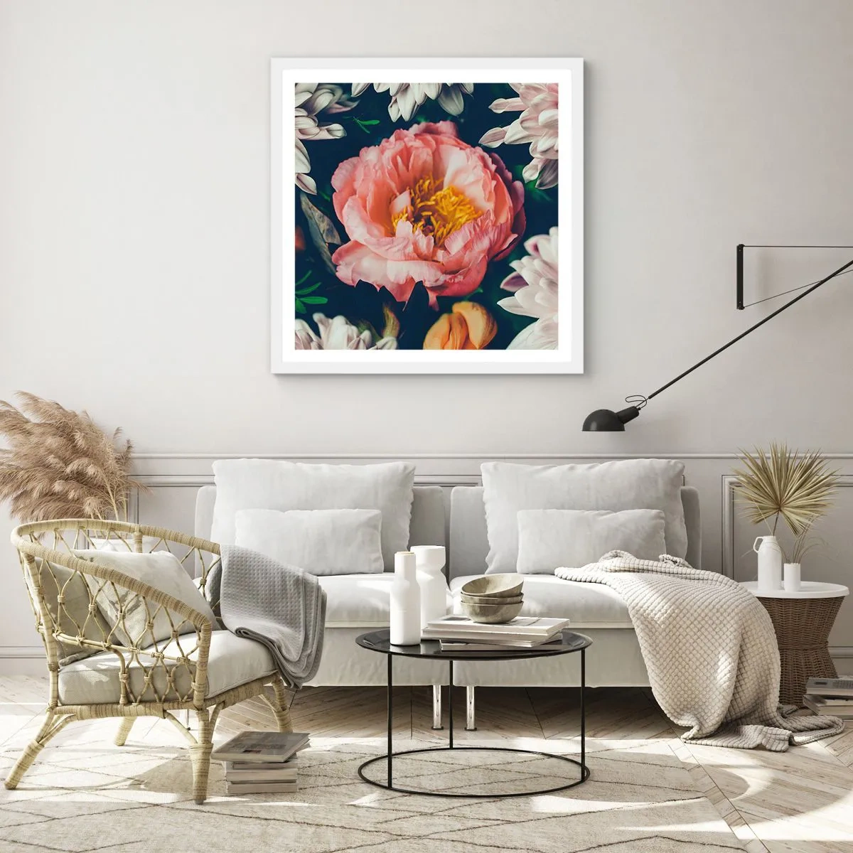 Plakát v bílém rámu - S barokním přepychem - 50x50 cm