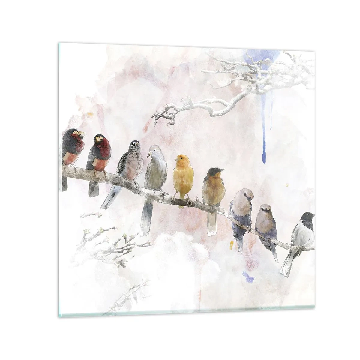 Obraz na skle - Okřídlené setkání - 70x70 cm