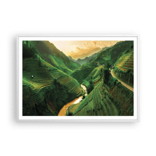 Plakát v bílém rámu - Vietnamské údolí - 100x70 cm