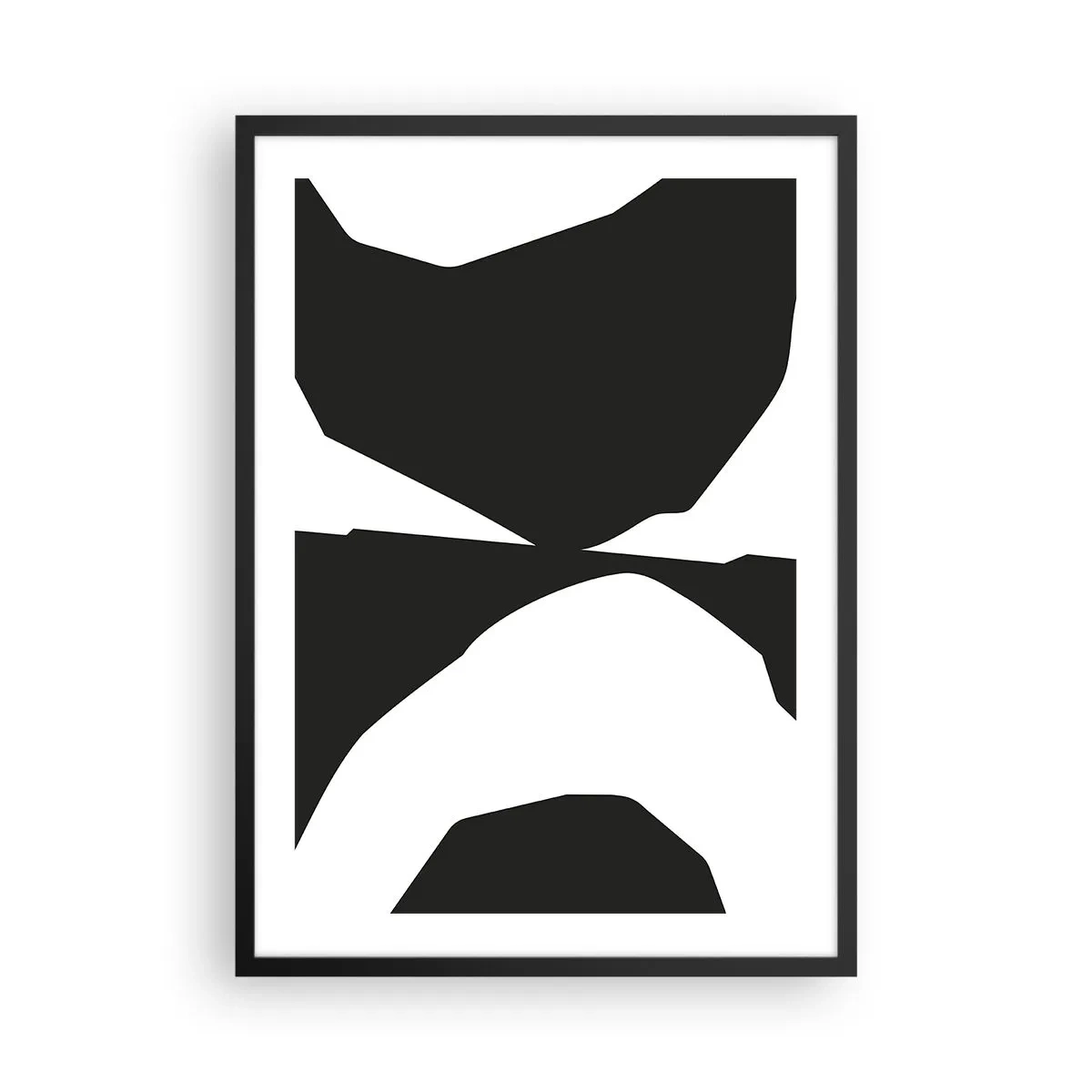 Plakát v černém rámu - Abstraktní černobílá kompozice - 50x70cm - Positive-negative - Moderní nástěnná dekorace do obývacího pokoje a ložnice ARTTOR