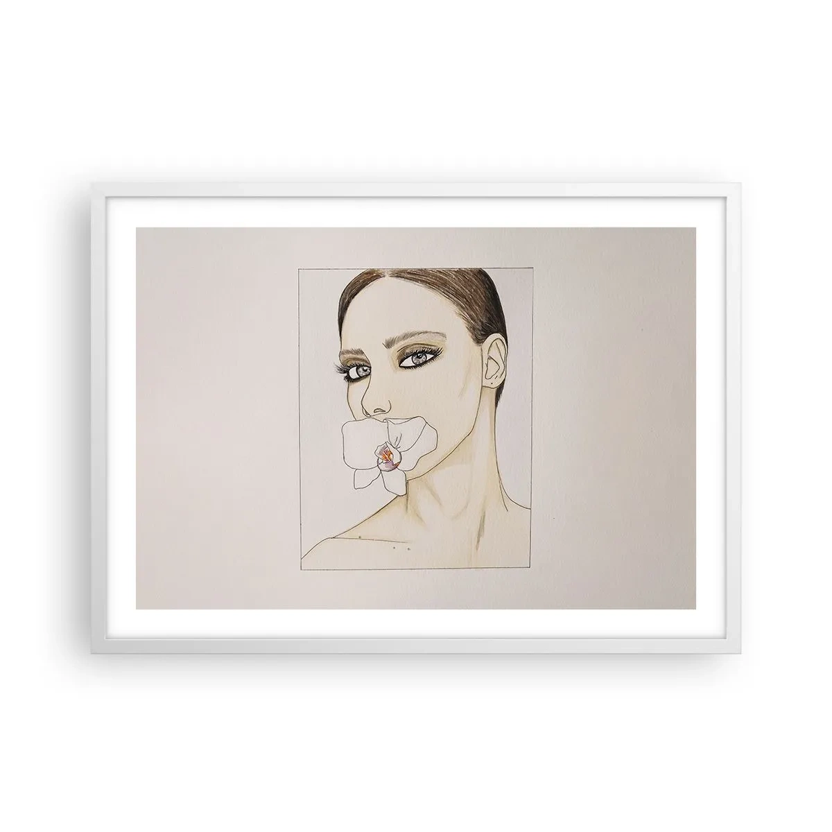 Plakát v bílém rámu - Symbol elegance a krásy - 70x50 cm