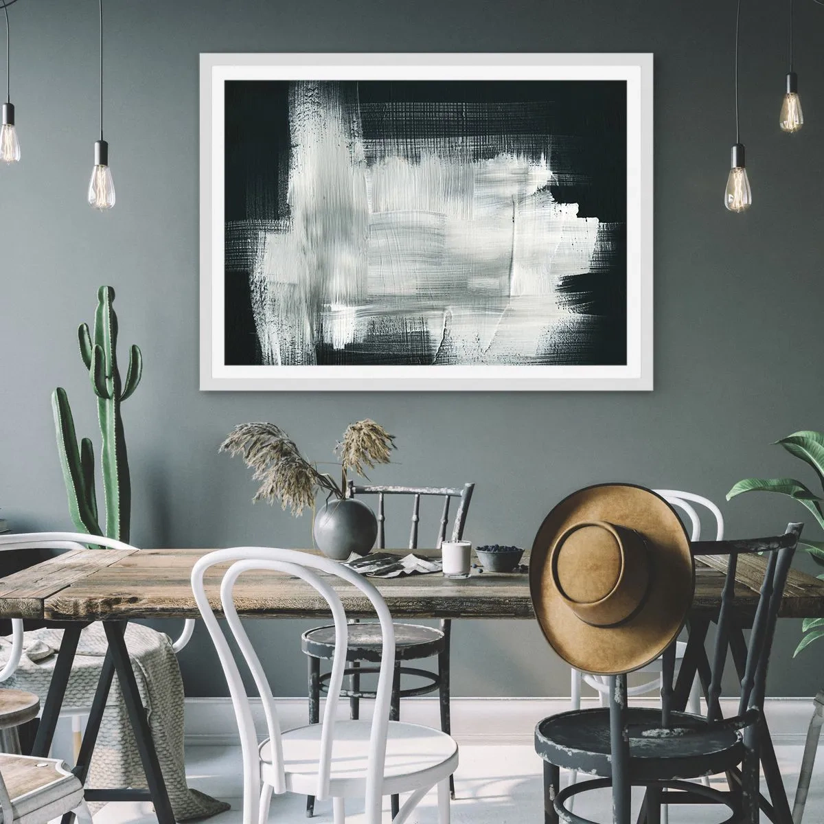 Plakát v bílém rámu - Utkané svisle a vodorovně - 40x30 cm