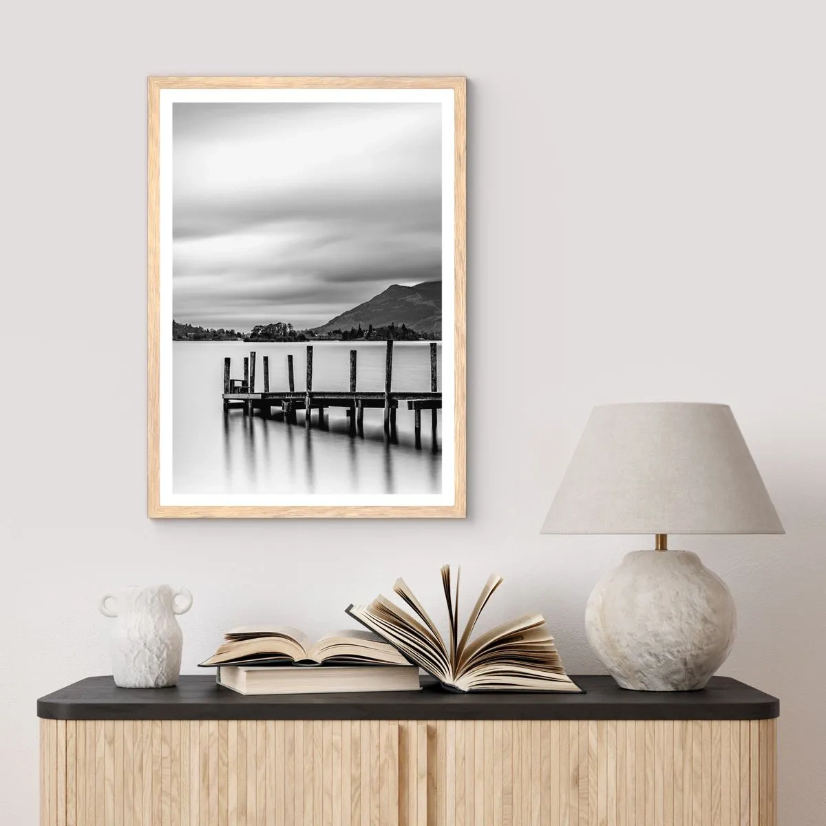Plakát v rámu světlý dub - Jemnost a síla - 70x100 cm
