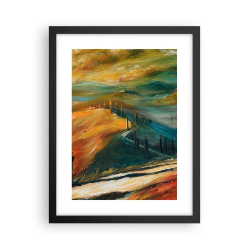 Plakát v černém rámu - Toskánská krajina - 30x40 cm
