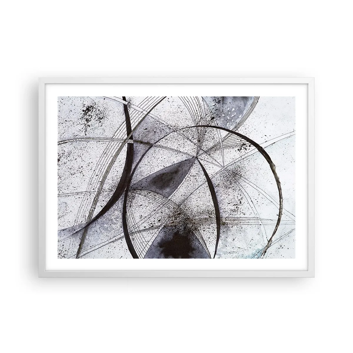 Plakát v bílém rámu - Futuristická fantazie - 70x50 cm