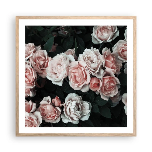 Plakát v rámu světlý dub - Růžový ansámbl - 60x60 cm