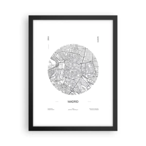 Plakát v černém rámu - Anatomie Madridu - 30x40 cm