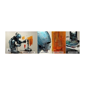 Vzor Fototapety Samolepicí Deluxe Sticker - Už zítra… - Umělec, Umělá inteligence, Robot - 100x30 cm