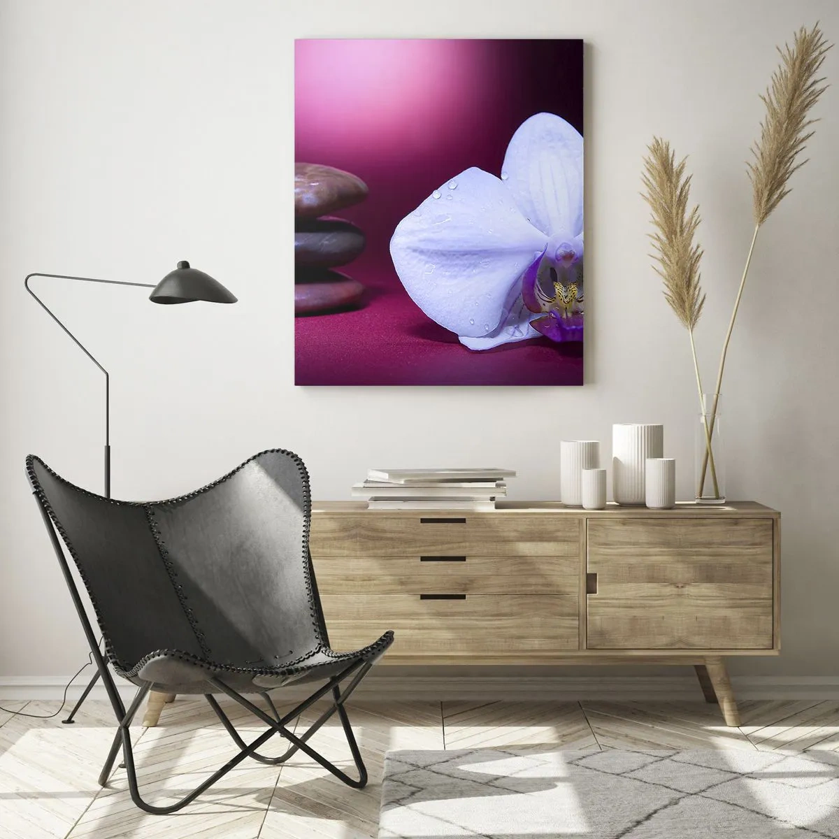 Obraz na skle - Studie svěžesti ve fialové - 50x70 cm