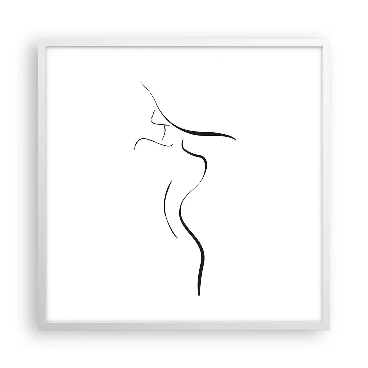 Plakát v bílém rámu - Nepolapitelná jako vlna - 60x60 cm