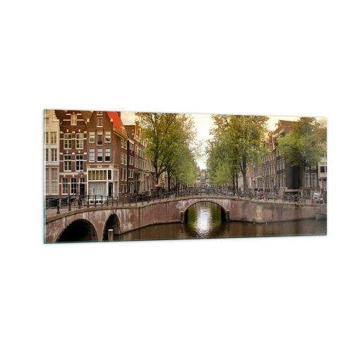 Obraz na skle - Lodí nebo na kole? - 100x40 cm