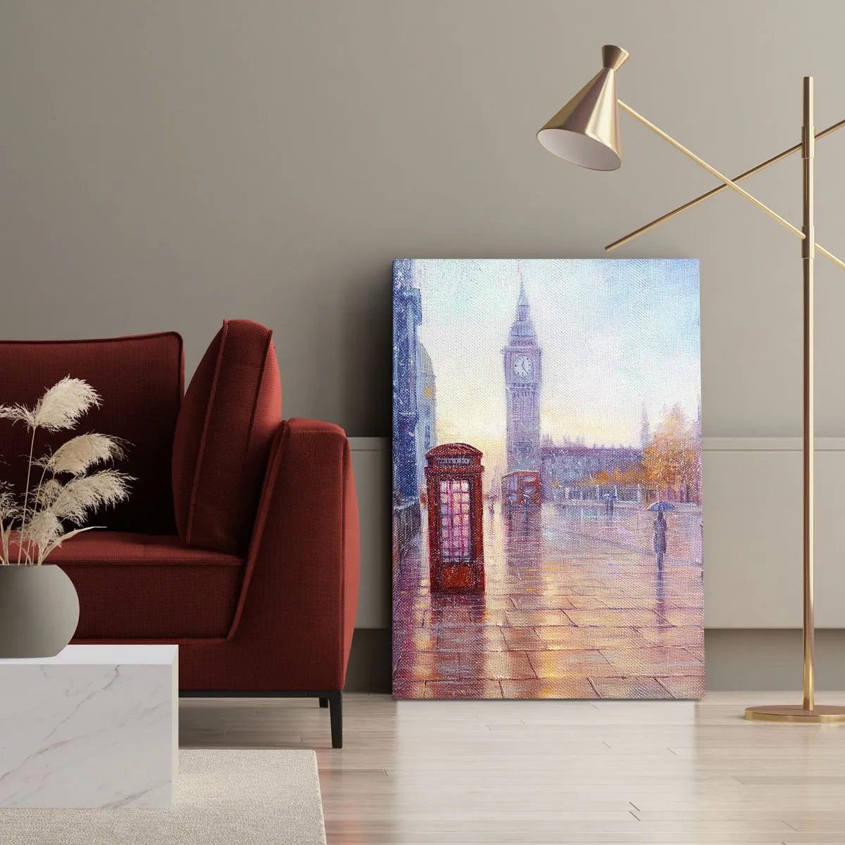Obraz na plátně - Londýnský podzimní den - 45x80 cm