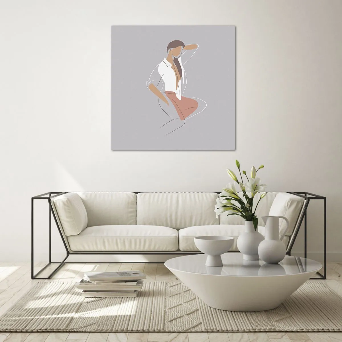 Obraz na skle - Obrys půvabu - 60x60 cm