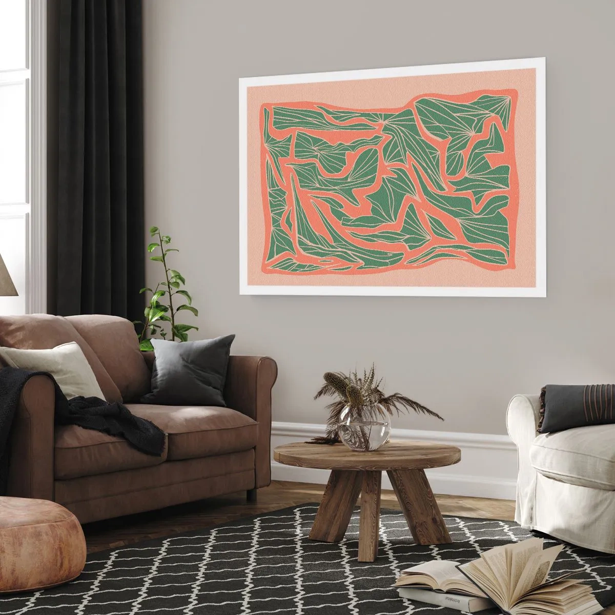 Plakát - Souboj korálů a zeleně - 50x40 cm