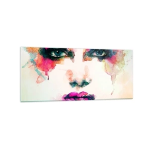 Obraz na skle - Portrét malovaný duhou - 120x50 cm