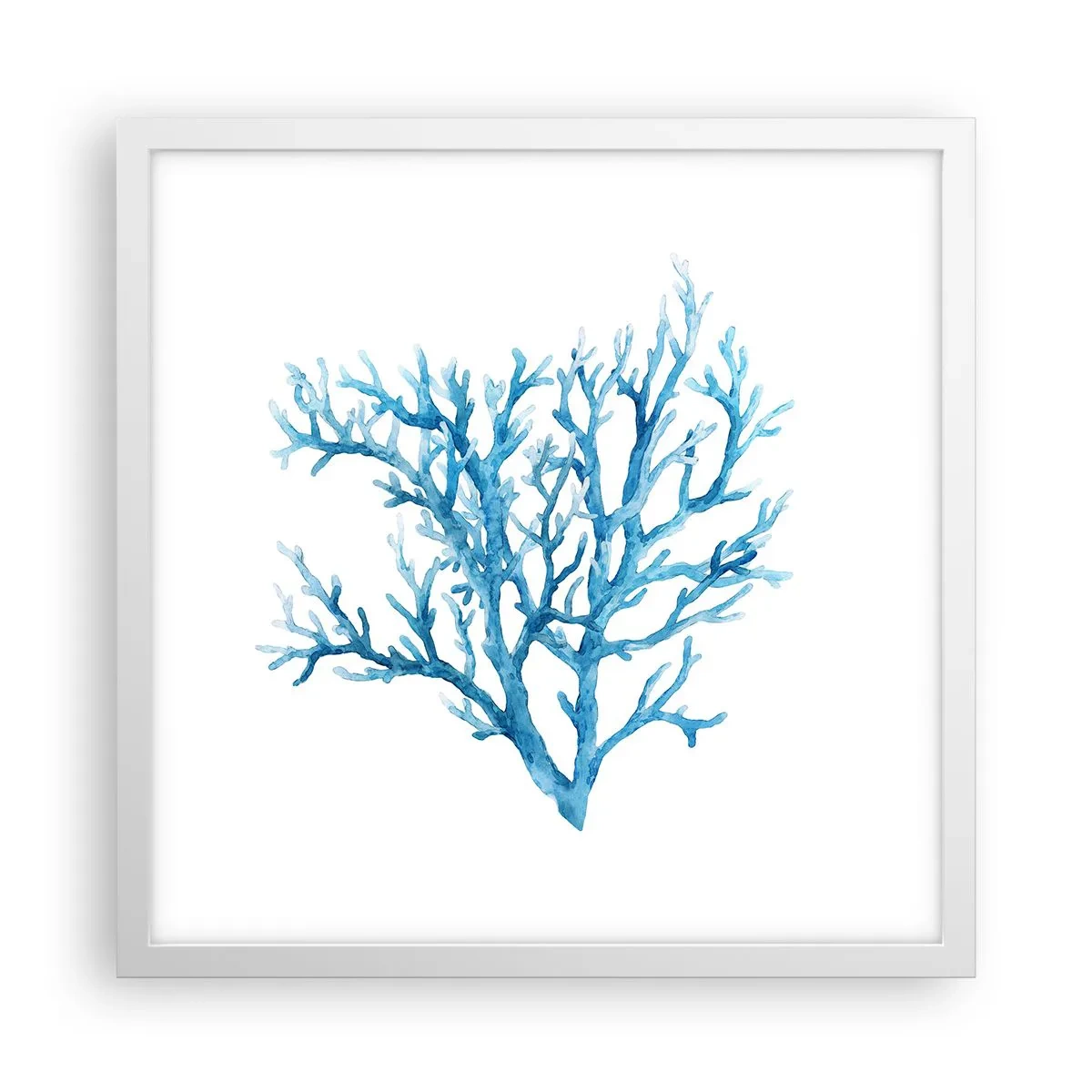 Plakát v bílém rámu - Mořský filigrán - 40x40 cm