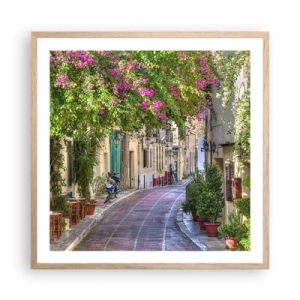 Plakát v rámu světlý dub - Kvetoucí zákoutí - 60x60 cm