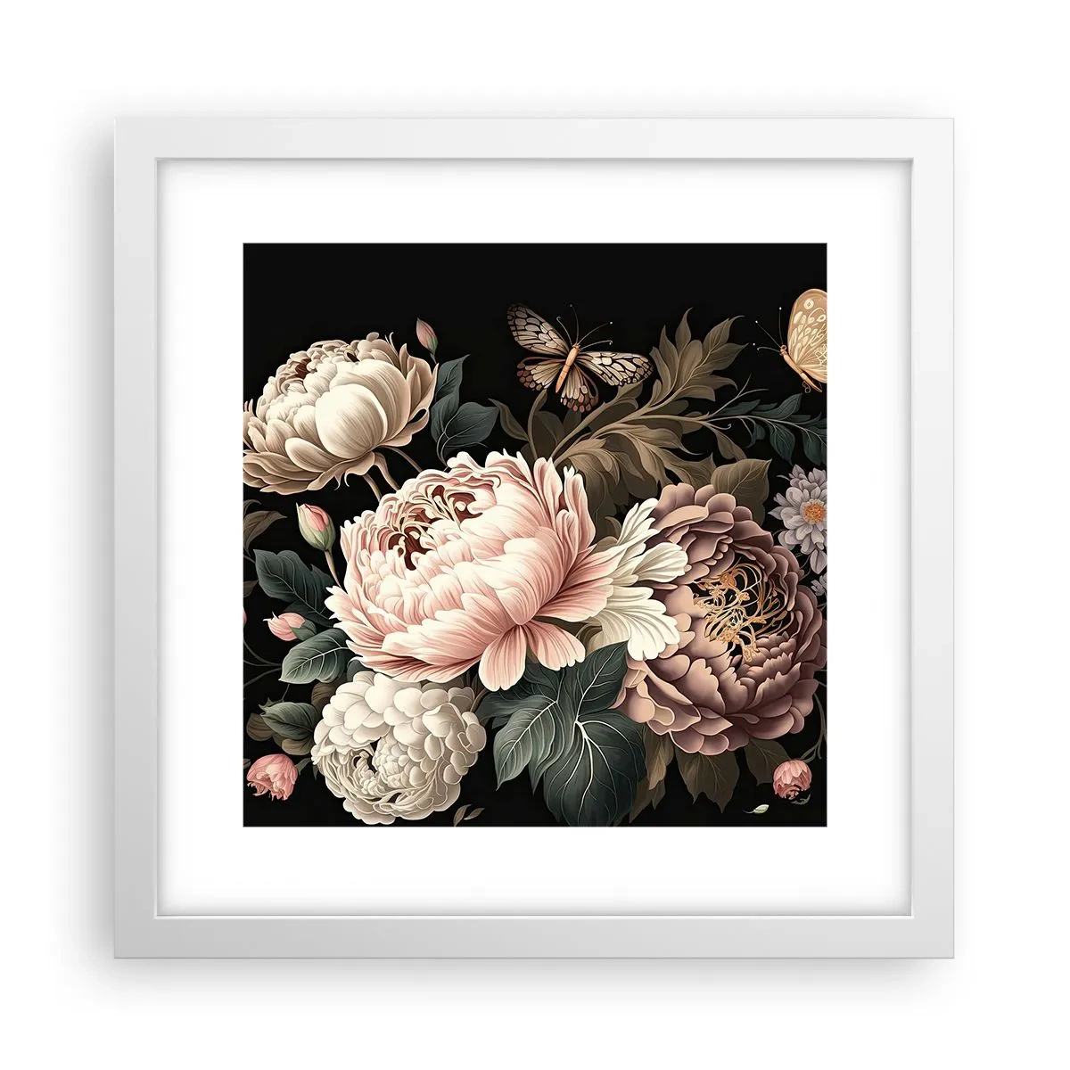 Plakát v bílém rámu - V barokním stylu - 30x30 cm