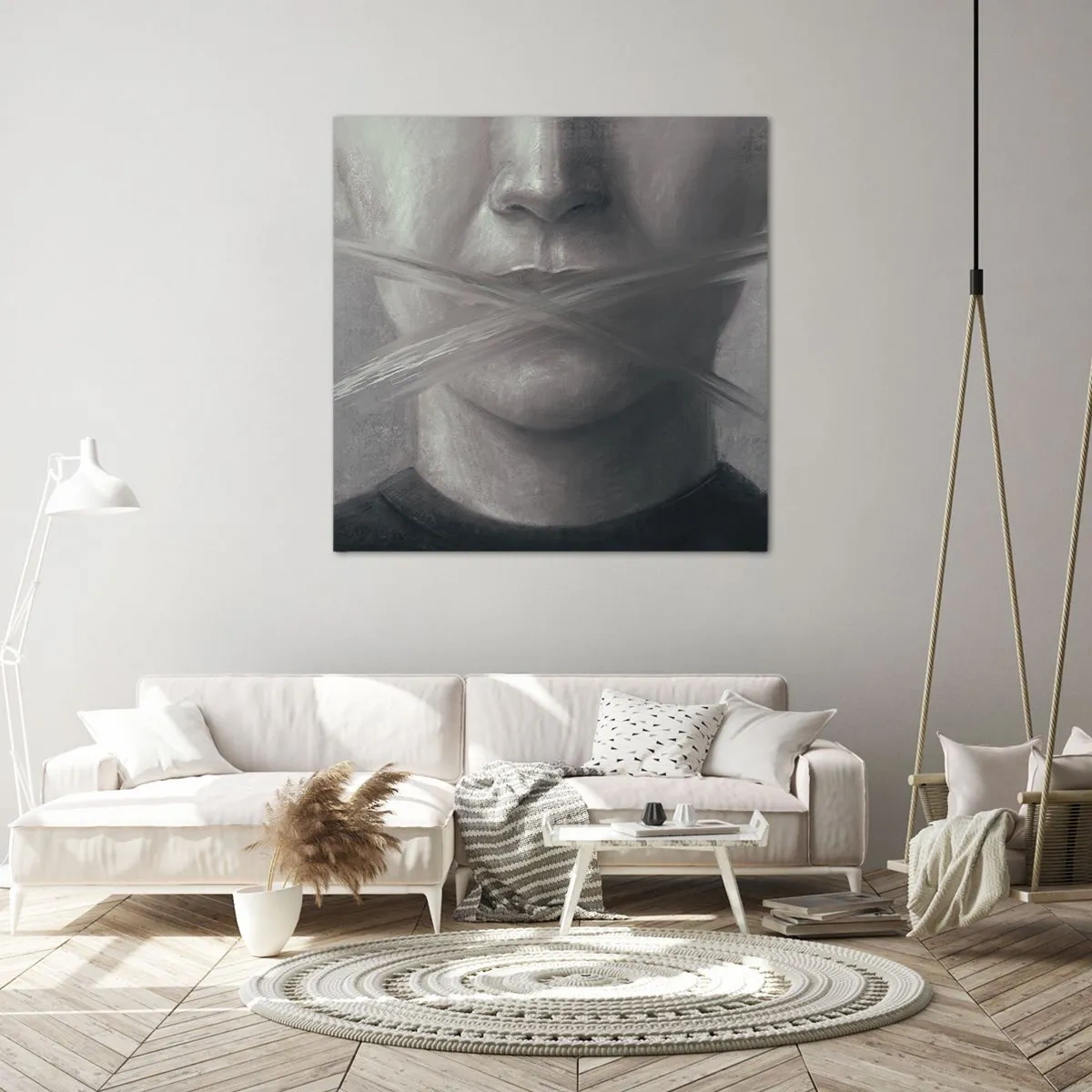 Obraz na plátně - Ani slovo - 50x50 cm