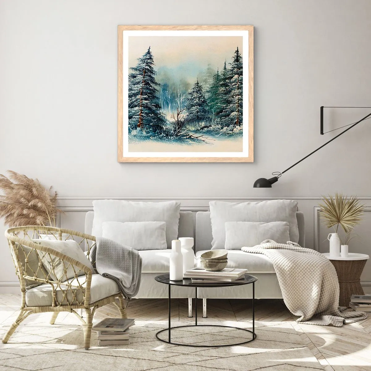 Plakát v rámu světlý dub - Připravení na Vánoce - 40x40 cm