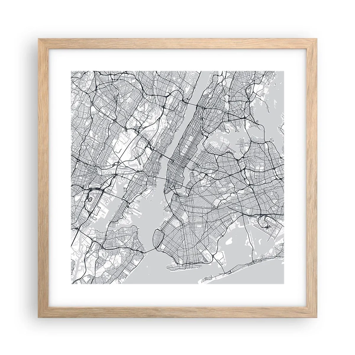 Plakát v rámu světlý dub - Anatomie metropole - 40x40 cm