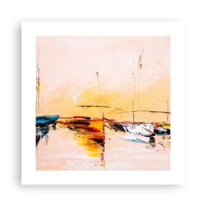 Plakát - Večer v přístavu - 40x40 cm
