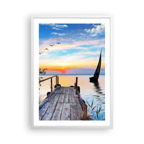 Plakát v bílém rámu - Dobrý večer - 50x70 cm