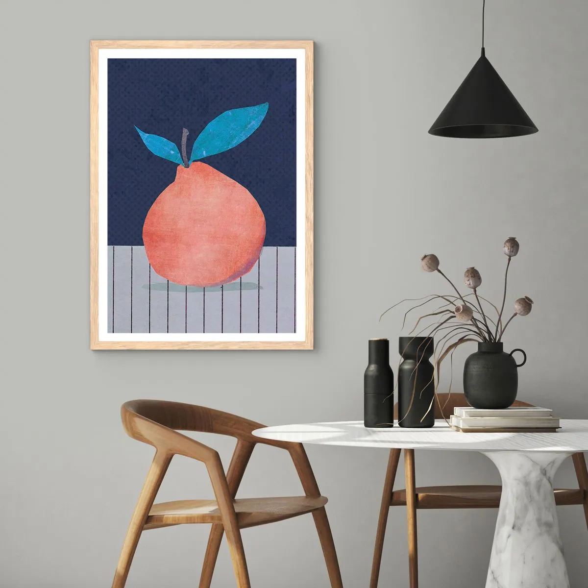 Plakát v rámu světlý dub - Konvexita a rovina - 70x100 cm