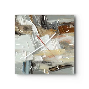 Nástěnné hodiny - Barevné nahromadění - 30x30 cm