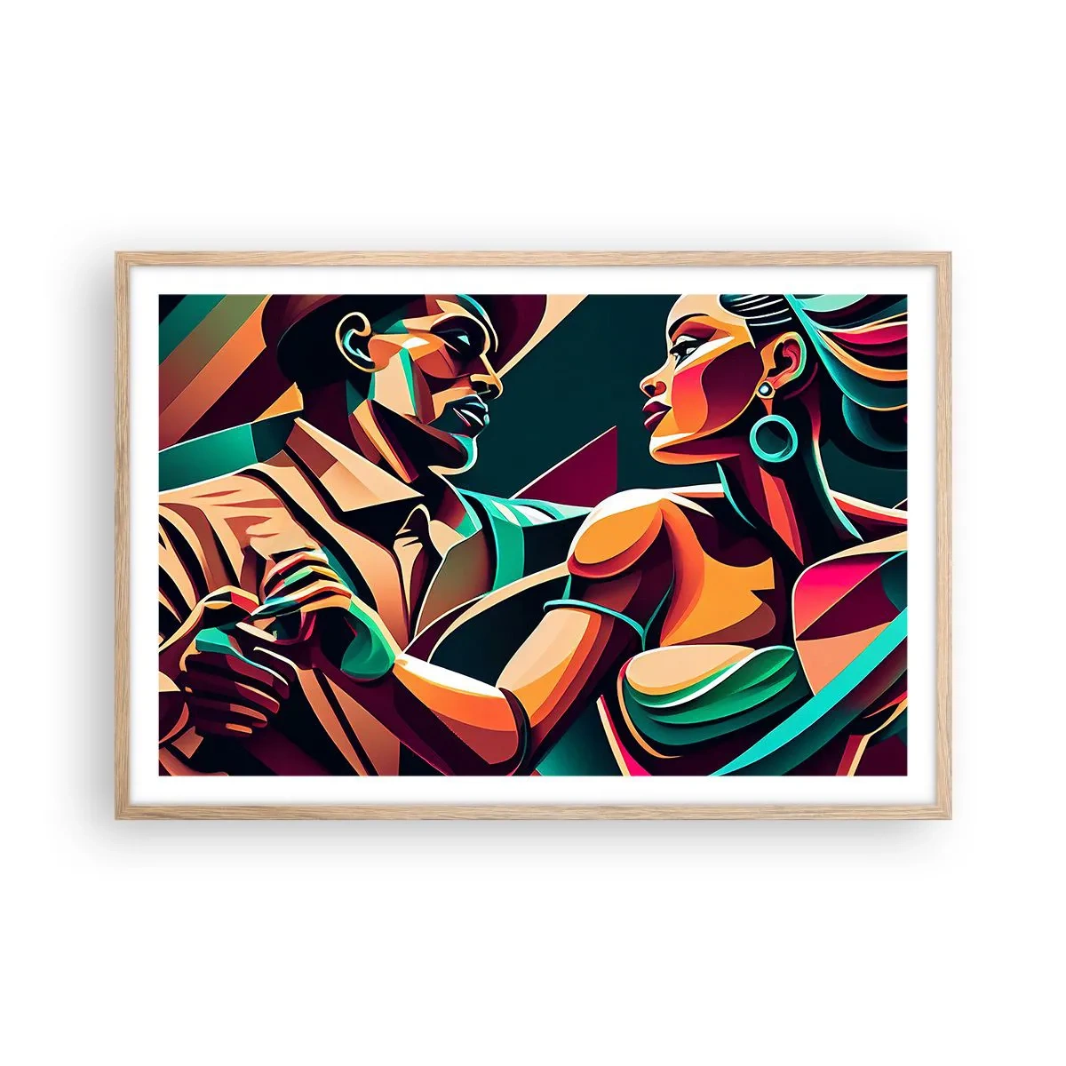 Plakát v rámu světlý dub - V rytmu srdce - 91x61 cm