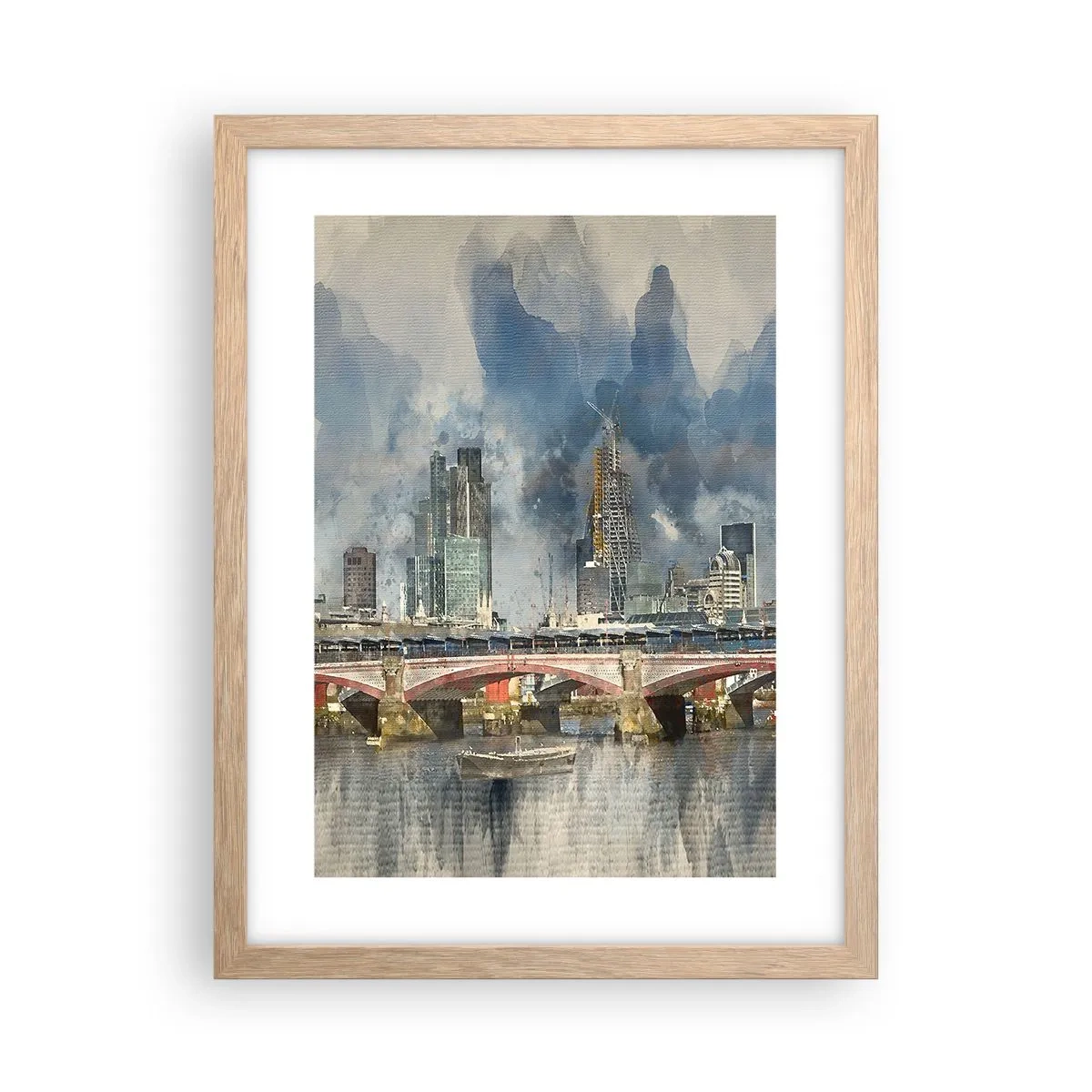Plakát v rámu světlý dub - Londýn v celé své kráse - 30x40 cm