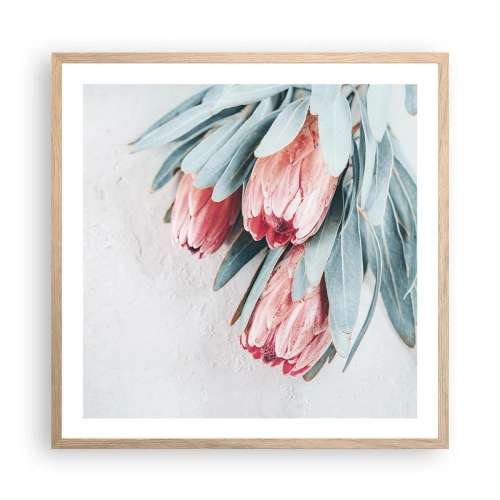 Plakát v rámu světlý dub - Zahanbené svou vlastní krásou - 60x60 cm