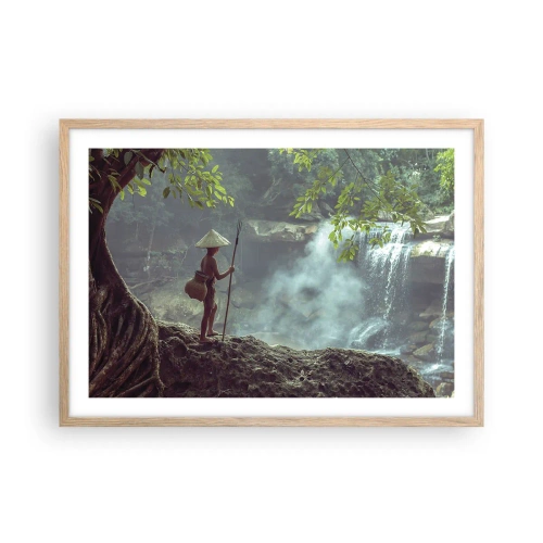 Plakát v rámu světlý dub - Spřátelený s přírodou - 70x50 cm