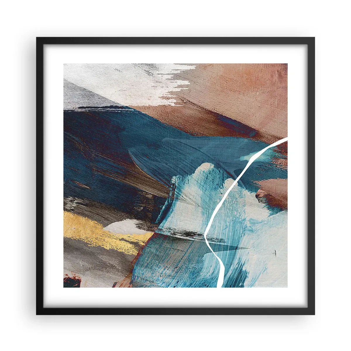 Plakát v černém rámu - Na plno a s energií - 50x50 cm