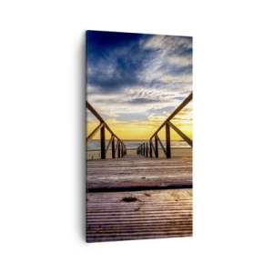 Obraz na plátně - Přímo na tichou pláž při západu slunce - 45x80 cm