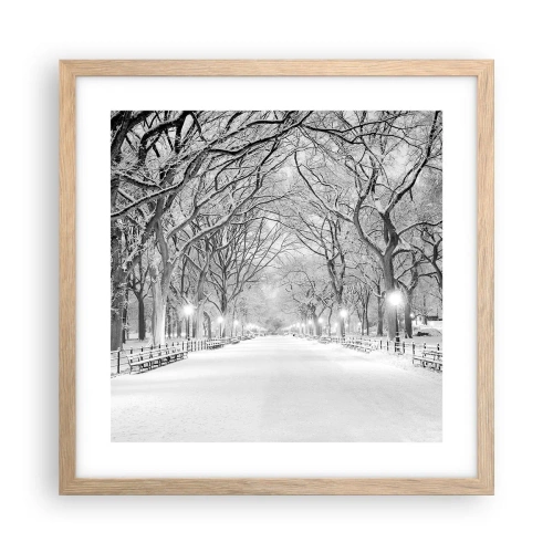 Plakát v rámu světlý dub - Čtyři roční období – zima - 40x40 cm
