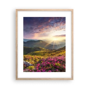 Plakát v rámu světlý dub - Svěžest horského rána - 40x50 cm