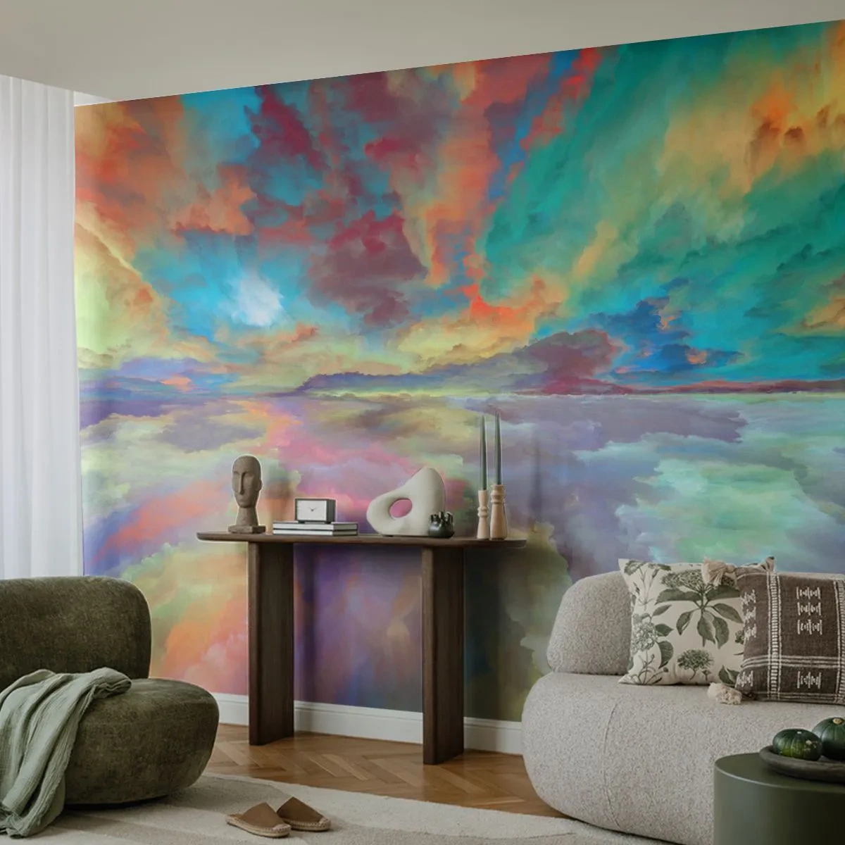 Fototapeta Samolepicí Deluxe Sticker - Dvě nebe - Abstrakce, Kus, Surrealismus - 350x256 cm