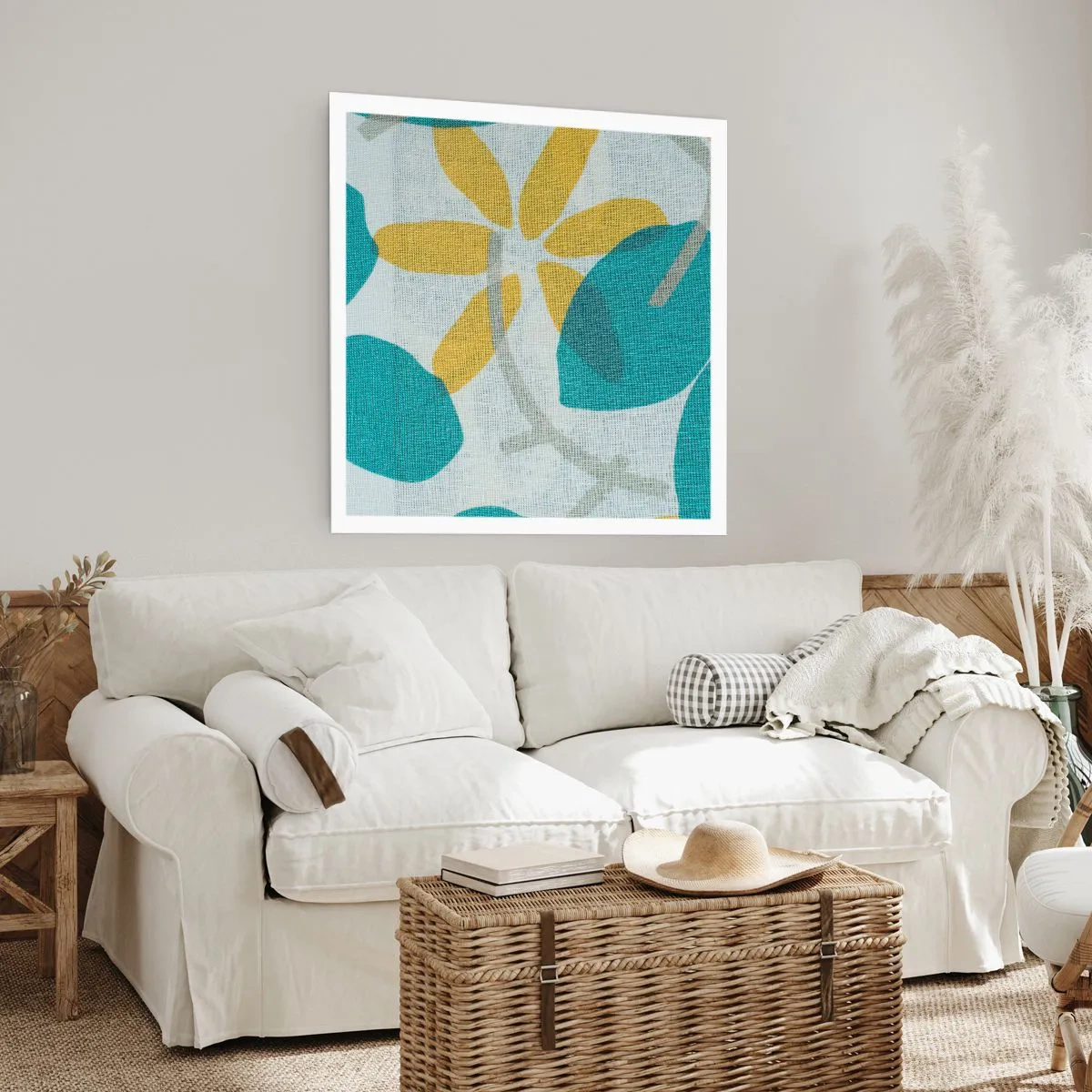 Plakát - Mezi azurovými listy - 60x60 cm