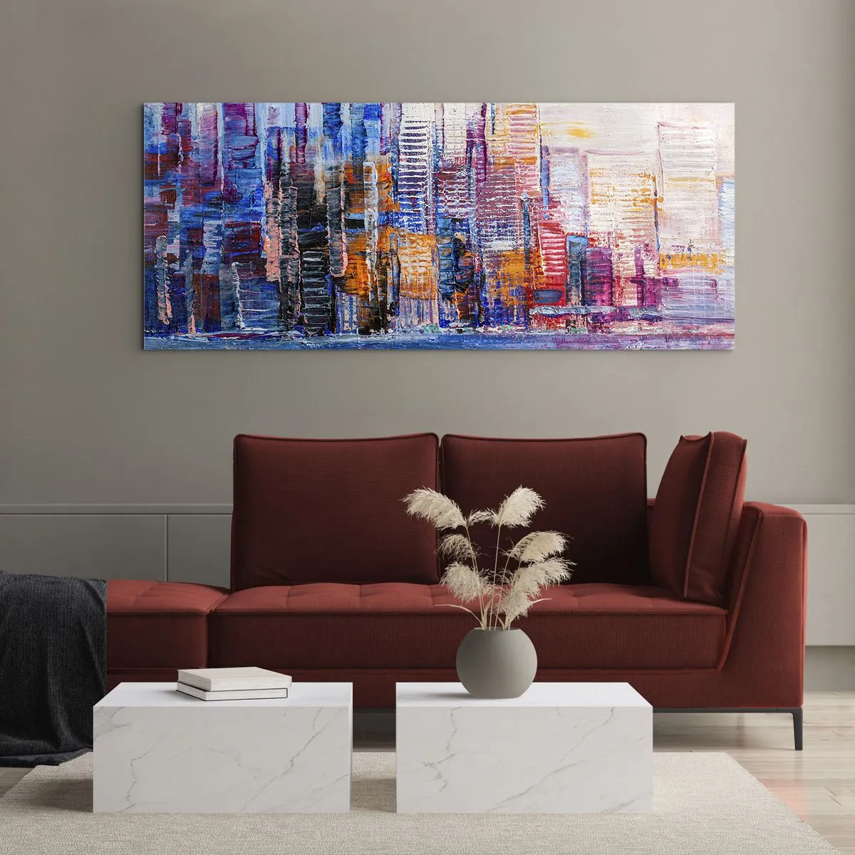 Obraz na skle - Radostná metropole - 100x40 cm