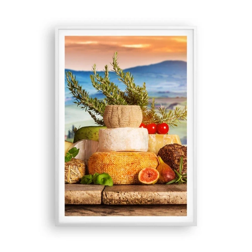 Plakát v bílém rámu - Italská radost ze života - 70x100 cm
