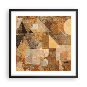 Plakát v černém rámu - Kubistická bronzová studie - 50x50 cm