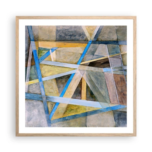 Plakát v rámu světlý dub - Přímo nebo diagonálně? - 60x60 cm
