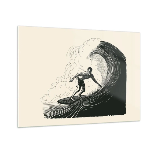 Obraz na skle - Král vln - 100x70 cm