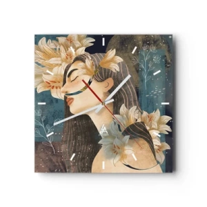 Nástěnné hodiny - Pohádka o princezně s liliemi - 30x30 cm