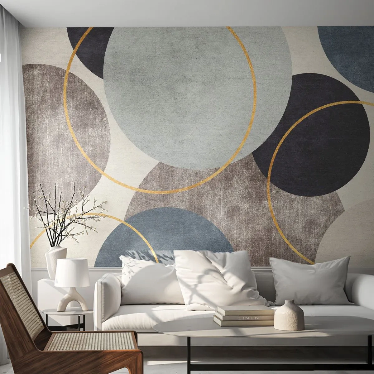 Fototapeta Premium Canvas - Kruh za kruhem - Okresy, Minimalistický, Kus - 250x175 cm