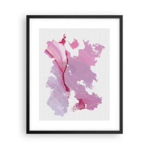 Plakát v černém rámu - Mapa růžového světa - 40x50 cm