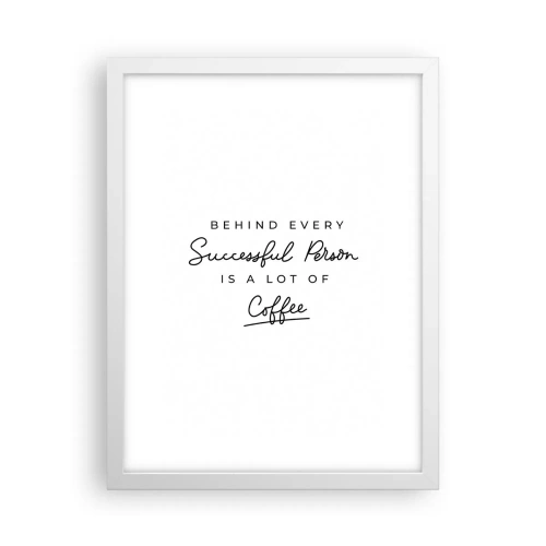 Plakát v bílém rámu - Tajemství úspěchu - 30x40 cm