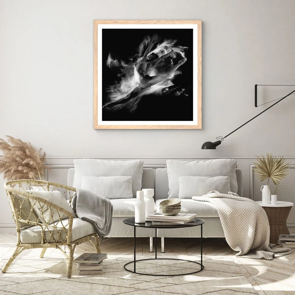 Plakát v rámu světlý dub - Zastaven za letu - 40x40 cm